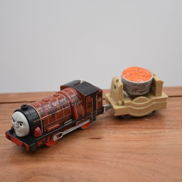 STEELWORKS HURRICANE Tender Lava Bucket Train 2013 Thomas & Friends Trackmaster - Picture 1 of 6